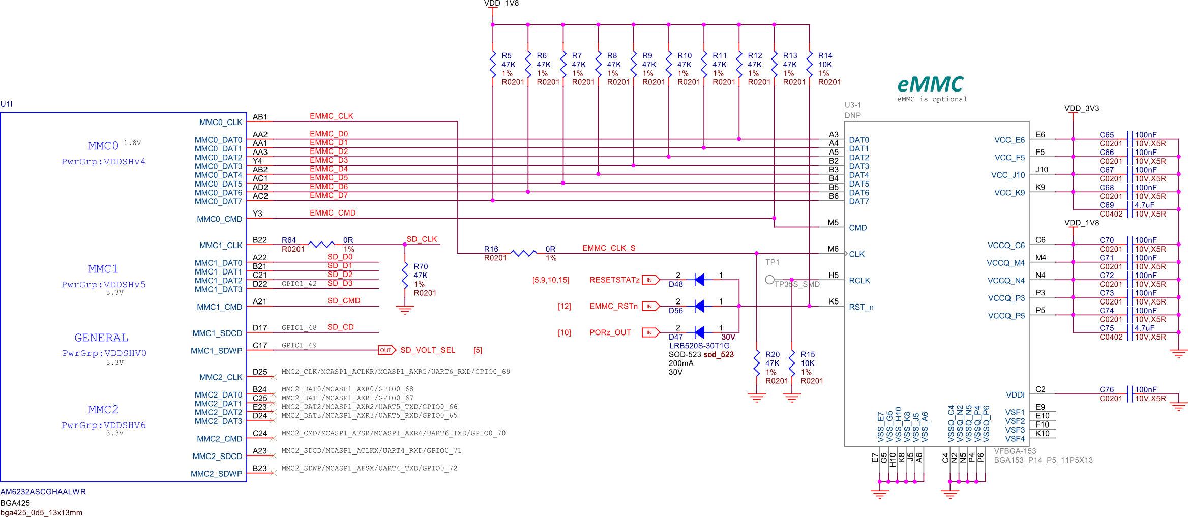 eMMC flash storage (not populated)